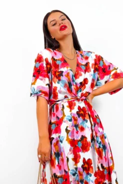 Dolce Vita - White Red Floral Maxi Dress -Glamoros Clothing Shop DolceVita WhiteRedFloralMaxiDress5