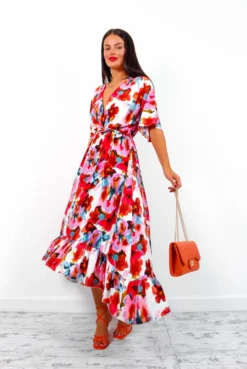 Dolce Vita - White Red Floral Maxi Dress -Glamoros Clothing Shop DolceVita WhiteRedFloralMaxiDress6