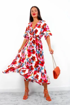 Dolce Vita - White Red Floral Maxi Dress -Glamoros Clothing Shop DolceVita WhiteRedFloralMaxiDress7