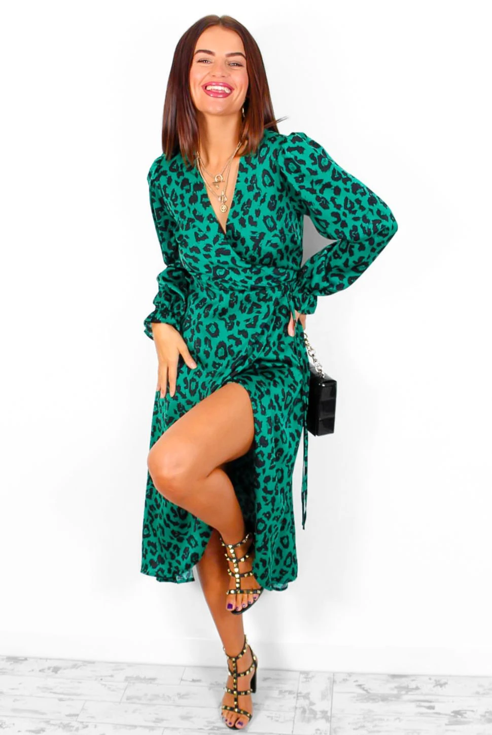AX Paris Dont Tame Me - Forest Leopard Midi Wrap Dress 2 AX Paris Dont Tame Me - Forest Leopard Midi Wrap Dress - Image 2