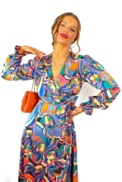 AX Paris Dont Tame Me - Blue Multi Abstract Midi Wrap Dress 11 AX Paris Dont Tame Me - Blue Multi Abstract Midi Wrap Dress -Glamoros Clothing Shop DontTameMe BlueMultiAbstractMidiWrapDress 1