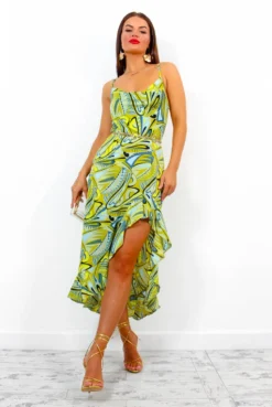 AX Paris Dream Chaser - Lime Printed Midi Dress -Glamoros Clothing Shop DreamChaser LimePrintedMidiDress1