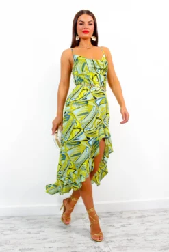 AX Paris Dream Chaser - Lime Printed Midi Dress -Glamoros Clothing Shop DreamChaser LimePrintedMidiDress2