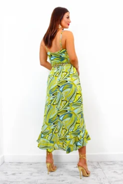 AX Paris Dream Chaser - Lime Printed Midi Dress -Glamoros Clothing Shop DreamChaser LimePrintedMidiDress3