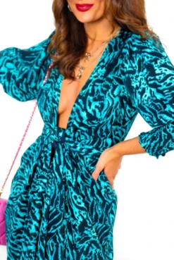 Glamorous Drive Em Wild - Blue Black Animal Print Midi Wrap Dress -Glamoros Clothing Shop DriveEmWild BlueBlackAnimalPrintMidiWrapDress 9
