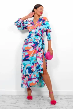 Glamorous Drive Em Wild - Blue Multi Abstract Midi Wrap Dress 12 Glamorous Drive Em Wild - Blue Multi Abstract Midi Wrap Dress -Glamoros Clothing Shop DriveEmWild BlueMultiAbstractMidiWrapDress 16