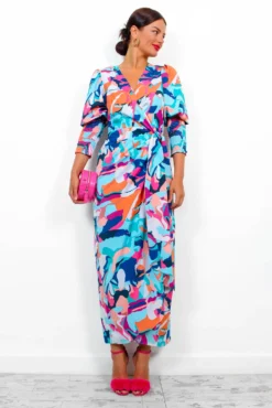 Glamorous Drive Em Wild - Blue Multi Abstract Midi Wrap Dress 14 Glamorous Drive Em Wild - Blue Multi Abstract Midi Wrap Dress -Glamoros Clothing Shop DriveEmWild BlueMultiAbstractMidiWrapDress 9