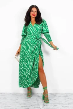 Glamorous Drive Em Wild - Green Zebra Midi Wrap Dress 12 Glamorous Drive Em Wild - Green Zebra Midi Wrap Dress -Glamoros Clothing Shop DriveEmWild GreenZebraMidiWrapDress1