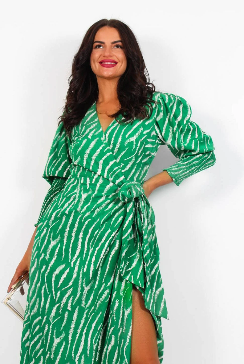 Glamorous Drive Em Wild - Green Zebra Midi Wrap Dress 7 Glamorous Drive Em Wild - Green Zebra Midi Wrap Dress - Image 7