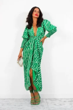 Glamorous Drive Em Wild - Green Zebra Midi Wrap Dress 10 Glamorous Drive Em Wild - Green Zebra Midi Wrap Dress -Glamoros Clothing Shop DriveEmWild GreenZebraMidiWrapDress6