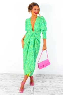 Glamorous Drive 'Em Wild - Lime Forest Leopard Print Midi Wrap Dress -Glamoros Clothing Shop DriveEmWild LimeForestLeopardPrintMidiWrapDress 5