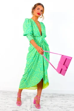 Glamorous Drive 'Em Wild - Lime Forest Leopard Print Midi Wrap Dress -Glamoros Clothing Shop DriveEmWild LimeForestLeopardPrintMidiWrapDress 6