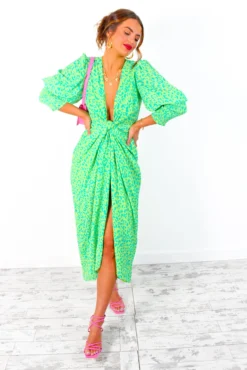 Glamorous Drive 'Em Wild - Lime Forest Leopard Print Midi Wrap Dress -Glamoros Clothing Shop DriveEmWild LimeForestLeopardPrintMidiWrapDress 7