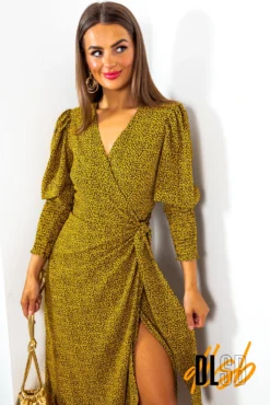 Glamorous Drive Em Wild - Mustard Leopard Wrap Dress -Glamoros Clothing Shop DriveEmWild MustardLeopardWrapDress 5