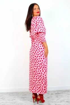 Glamorous Drive Em Wild - Pink Red Blotch Print Midi Wrap Dress 17 Glamorous Drive Em Wild - Pink Red Blotch Print Midi Wrap Dress -Glamoros Clothing Shop DriveEmWild PinkRedBlotchPrintMidiWrapDress3