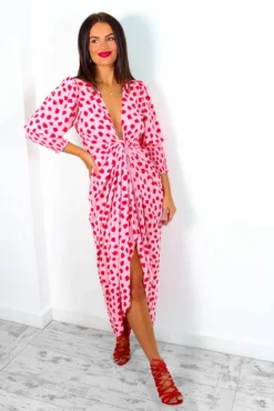 Glamorous Drive Em Wild - Pink Red Blotch Print Midi Wrap Dress 16 Glamorous Drive Em Wild - Pink Red Blotch Print Midi Wrap Dress -Glamoros Clothing Shop DriveEmWild PinkRedBlotchPrintMidiWrapDress8