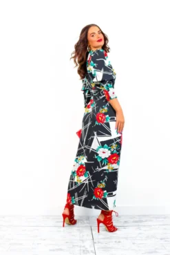 Glamorous Drive Em Wild - Black White Floral Abstract Print Midi Wrap Dress 14 Glamorous Drive Em Wild - Black White Floral Abstract Print Midi Wrap Dress -Glamoros Clothing Shop Drive EmWild BlackWhiteFloralAbstractPrintMidiWrapDress 4