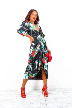 Glamorous Drive Em Wild - Black White Floral Abstract Print Midi Wrap Dress 19 Glamorous Drive Em Wild - Black White Floral Abstract Print Midi Wrap Dress -Glamoros Clothing Shop Drive EmWild BlackWhiteFloralAbstractPrintMidiWrapDress 6
