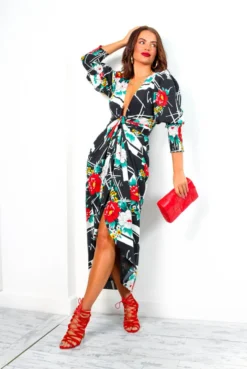 Glamorous Drive Em Wild - Black White Floral Abstract Print Midi Wrap Dress 16 Glamorous Drive Em Wild - Black White Floral Abstract Print Midi Wrap Dress -Glamoros Clothing Shop Drive EmWild BlackWhiteFloralAbstractPrintMidiWrapDress 8