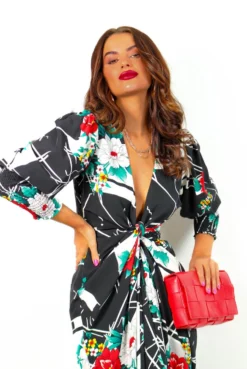 Glamorous Drive Em Wild - Black White Floral Abstract Print Midi Wrap Dress 13 Glamorous Drive Em Wild - Black White Floral Abstract Print Midi Wrap Dress -Glamoros Clothing Shop Drive EmWild BlackWhiteFloralAbstractPrintMidiWrapDress 9