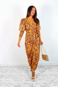Glamorous Drive Em Wild - Golden Leopard Print Midi Wrap Dress 11 Glamorous Drive Em Wild - Golden Leopard Print Midi Wrap Dress -Glamoros Clothing Shop Drive EmWild GoldenLeopardPrintMidiWrapDress 3