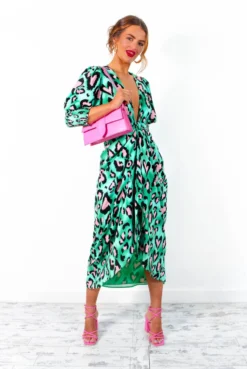 Glamorous Drive Em Wild - Green Pink Leopard Print Midi Wrap Dress 14 Glamorous Drive Em Wild - Green Pink Leopard Print Midi Wrap Dress -Glamoros Clothing Shop Drive EmWild GreenPinkLeopardPrintMidiWrapDress 1