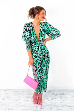 Glamorous Drive Em Wild - Green Pink Leopard Print Midi Wrap Dress 12 Glamorous Drive Em Wild - Green Pink Leopard Print Midi Wrap Dress -Glamoros Clothing Shop Drive EmWild GreenPinkLeopardPrintMidiWrapDress 3