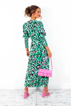 Glamorous Drive Em Wild - Green Pink Leopard Print Midi Wrap Dress 15 Glamorous Drive Em Wild - Green Pink Leopard Print Midi Wrap Dress -Glamoros Clothing Shop Drive EmWild GreenPinkLeopardPrintMidiWrapDress 7