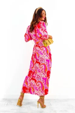 Glamorous Drive Em Wild - Pink Red Paisley Print Midi Wrap Dress 11 Glamorous Drive Em Wild - Pink Red Paisley Print Midi Wrap Dress -Glamoros Clothing Shop Drive EmWild PinkRedPaisleyPrintMidiWrapDress 3