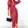 Glamorous Drive Em Wild - Red Leopard Print Midi Wrap Dress