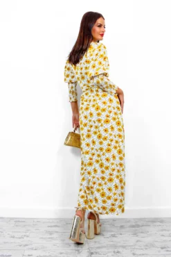 Glamorous Drive Em Wild - White Multi Floral Midi Wrap Dress -Glamoros Clothing Shop Drive EmWild WhiteMultiFloralMidiWrapDress 3