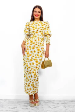 Glamorous Drive Em Wild - White Multi Floral Midi Wrap Dress -Glamoros Clothing Shop Drive EmWild WhiteMultiFloralMidiWrapDress 7