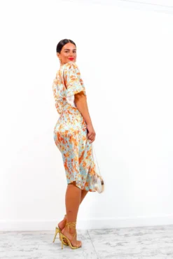 Finders Keepers - Blue Orange Printed Midi Dress -Glamoros Clothing Shop FindersKeepers BlueOrangePrintedMidiDress3