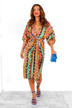 Finders Keepers - Multi Abstract Wave Print Midi Dress -Glamoros Clothing Shop FindersKeepers MultiAbstractWavePrintMidiDress 3