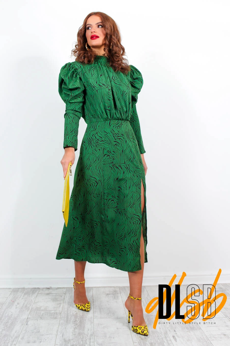 AX Paris First Date - Green Animal Print Midi Dress 4 AX Paris First Date - Green Animal Print Midi Dress - Image 4