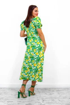 Floral Frenzy - Yellow Multi Floral Midi Dress 15 Floral Frenzy - Yellow Multi Floral Midi Dress -Glamoros Clothing Shop FloralFrenzy YellowMultiFloralMidiDress 2