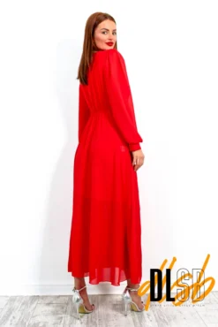 For The Fame - Red Pleated Wrap Midi Dress -Glamoros Clothing Shop ForTheFame RedPleatedWrapMidiDress4
