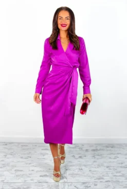 AX Paris Forget The Rules - Magenta Satin Long Sleeve Midi Dress 13 AX Paris Forget The Rules - Magenta Satin Long Sleeve Midi Dress -Glamoros Clothing Shop ForgetTheRules MagentaSatinLongSleeveMidiDress 2