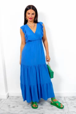 Frantic Romantic - Blue Tiered Maxi Dress -Glamoros Clothing Shop FranticRomantic BlueTieredMaxiDress4