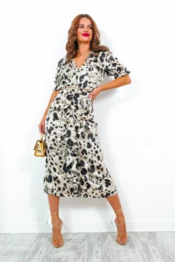 AX Paris Frill Got It - Champagne Leopard Print Midi Dress -Glamoros Clothing Shop FrillGotIt ChampagneLeopardPrintMidiDress6