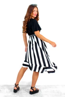 Frilled About Life - Black White Striped Midi Wrap Dress -Glamoros Clothing Shop FrilledAboutLife BlackWhiteStripedMidiWrapDress 3 2f13fa56 8a06 4988 ab39 1d4799e2d66c