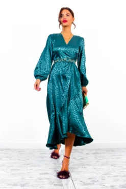 Frilled To Be Here - Forest Leopard Jacquard Midi Wrap Dress 11 Frilled To Be Here - Forest Leopard Jacquard Midi Wrap Dress -Glamoros Clothing Shop FrilledToBeHere ForestLeopardJacquardMidiWrapDress 5