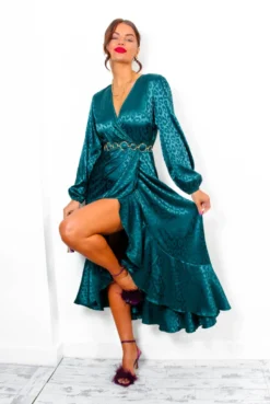 Frilled To Be Here - Forest Leopard Jacquard Midi Wrap Dress 8 Frilled To Be Here - Forest Leopard Jacquard Midi Wrap Dress -Glamoros Clothing Shop FrilledToBeHere ForestLeopardJacquardMidiWrapDress 6