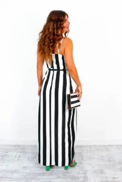 Garden Party - Black White Stripe Maxi Dress 11 Garden Party - Black White Stripe Maxi Dress -Glamoros Clothing Shop GardenParty BlackWhiteStripeMaxiDress 3