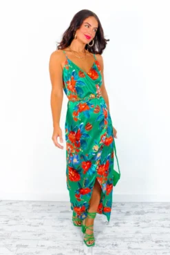 Garden Party - Green Multi Floral Midi Dress -Glamoros Clothing Shop GardenParty GreenMultiFloralMidiDress 1