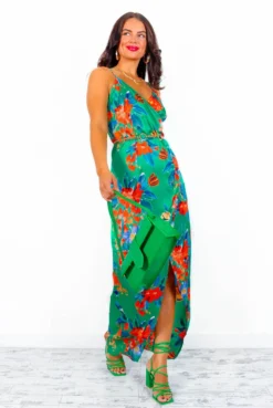 Garden Party - Green Multi Floral Midi Dress -Glamoros Clothing Shop GardenParty GreenMultiFloralMidiDress 2