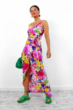 Garden Party - Multi Floral Print Maxi Dress -Glamoros Clothing Shop GardenParty MultiFloralPrintMaxiDress3