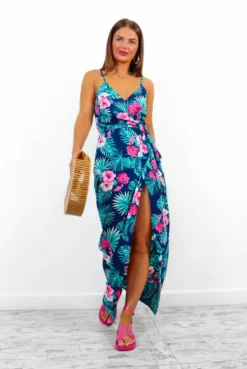 Garden Party - Navy Pink Floral Tropical Maxi Dress 10 Garden Party - Navy Pink Floral Tropical Maxi Dress -Glamoros Clothing Shop GardenParty NavyPinkFloralTropicalMaxiDress 2
