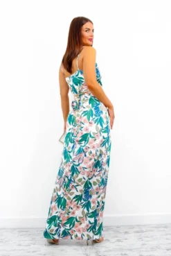 Garden Party - White Blush Tropical Midi Dress 9 Garden Party - White Blush Tropical Midi Dress -Glamoros Clothing Shop GardenParty WhiteBlushTropicalMidiDress2