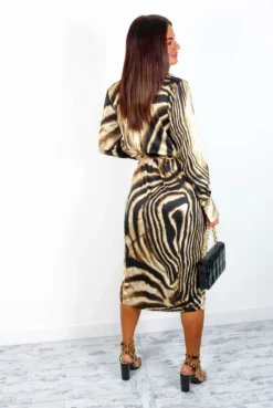 AX Paris Give Me Attention - Cream Beige Animal Midi Dress -Glamoros Clothing Shop GiveMeAttention CreamBeigeAnimalMidiDress 4